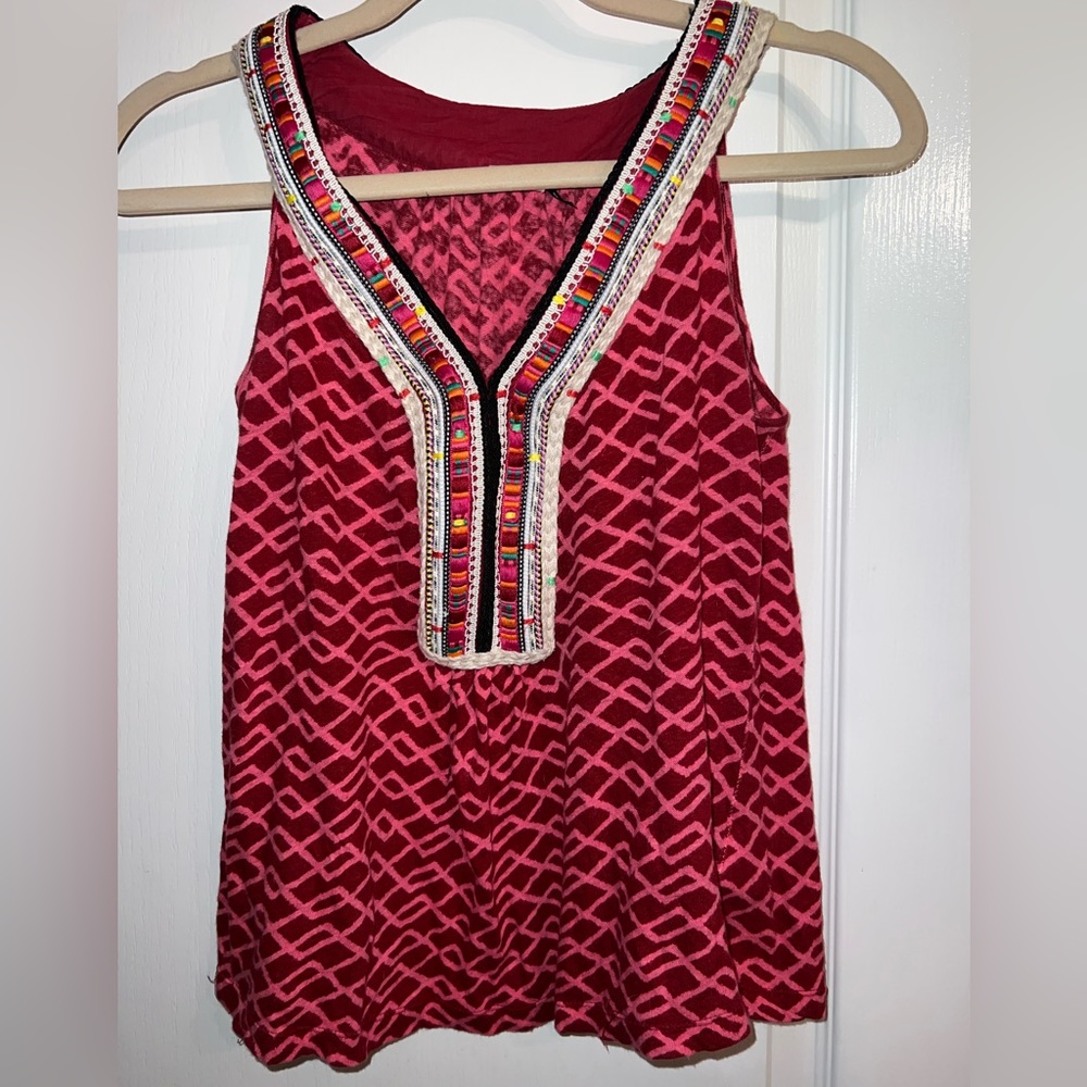 Akemi + Kim Sleeveless Boho Top Size Small
